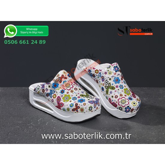 Air Max Kelebek Desenli  Ortopedik Sabo Terlik