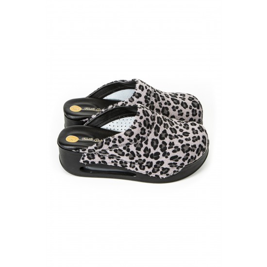 Air Max Gri Leopar Desenli Ortopedik Sabo Terlik