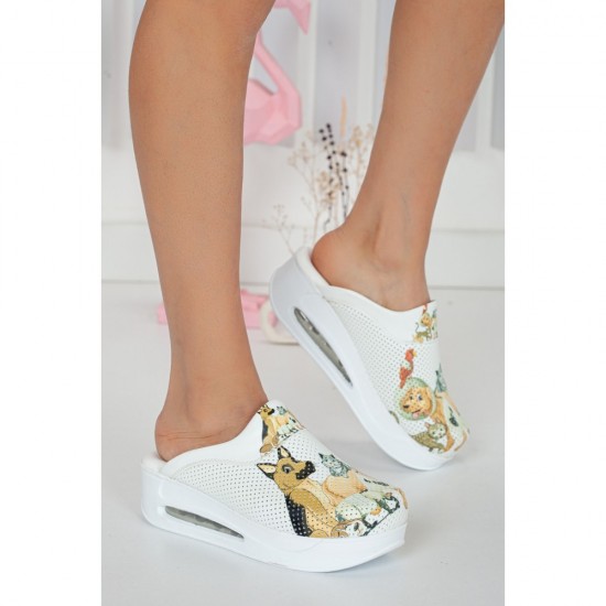 Air Max Arkadaş Köpekler Desenli Ortopedik Sabo Terlik