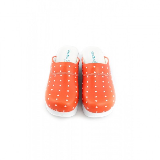 Air Max Kırmızı Puantiyeli Kalp Desenli Ortopedik Sabo Terlik