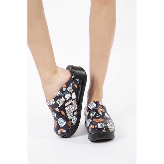 Air Max Siyah Sağlık Desenli Ortopedik Sabo Terlik