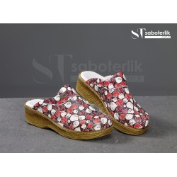 Ortopedik Balon Desenli Brown  Sabo Terlik   Ortopedik Balon Desenli Brown  Sabo Terlik