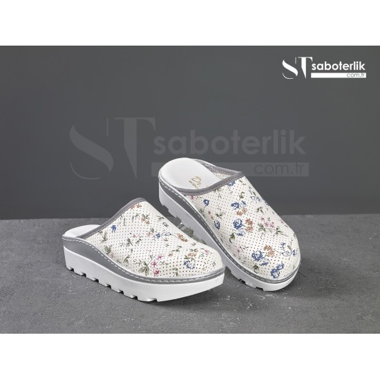 Ortopedik Çiçekli  Traktör Taban Sabo Terlik