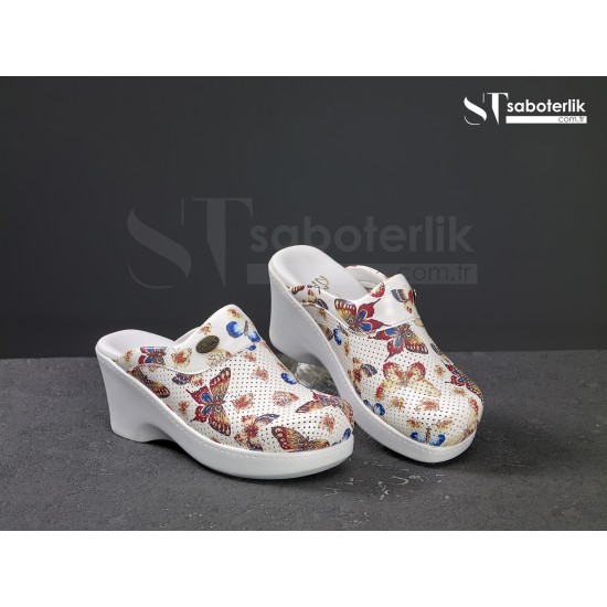 Ortopedik Kelebek Desenli Dolgu Taban Sabo Terlik