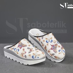 Ortopedik Kelebek Desenli Traktör Taban Sabo Terlik  
