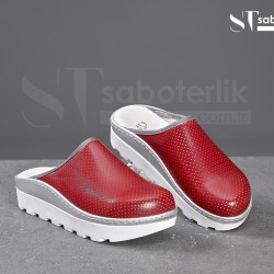 Ortopedik Kırmızı Traktör Taban Sabo Terlik  