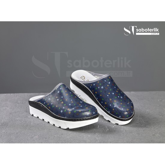 Ortopedik Lacivert Desenli Traktör Taban Sabo Terlik Ortopedik Lacivert Desenli Traktör Taban Sabo Terlik