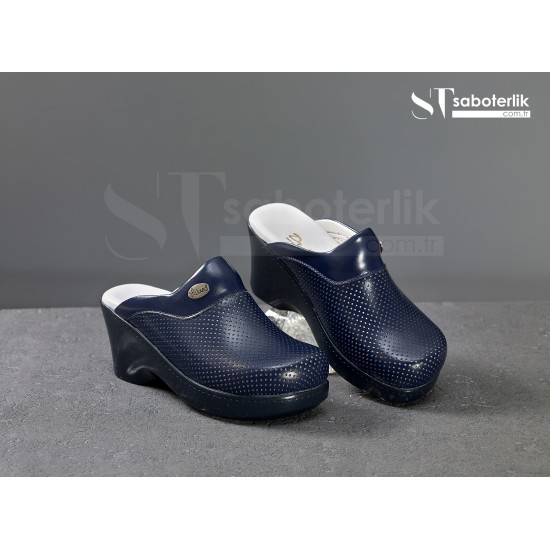 Ortopedik Lacivert Dolgu  Taban Sabo Terlik