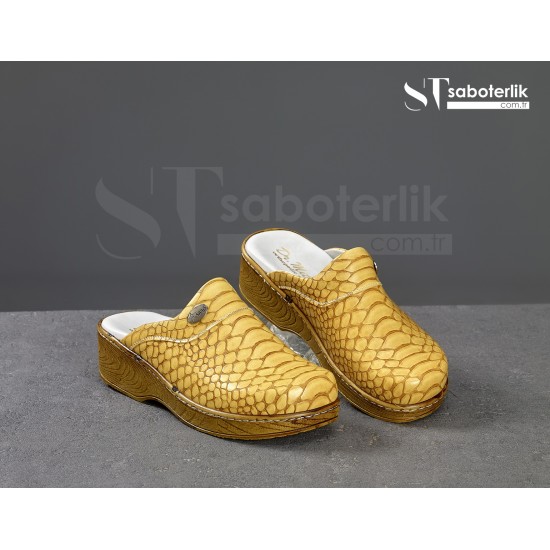 Ortopedik Sarı Brown Taban Sabo Terlik