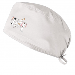 Kedi ve Balık Baskılı Doktor Hemşire Bonesi Diş Hekimi Bonesi Şef Aşcı Bonesi Cerrahi Bone Chef Bandanası