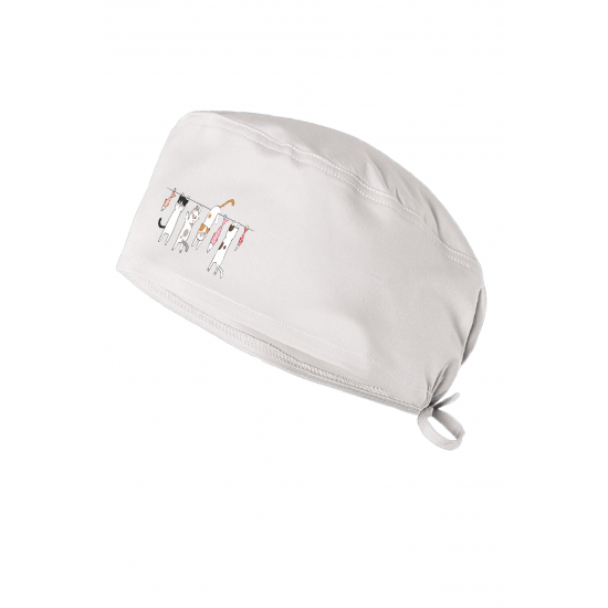 Kedi ve Balık Baskılı Doktor Hemşire Bonesi Diş Hekimi Bonesi  Şef Aşcı Bonesi Cerrahi Bone Chef Bandanası