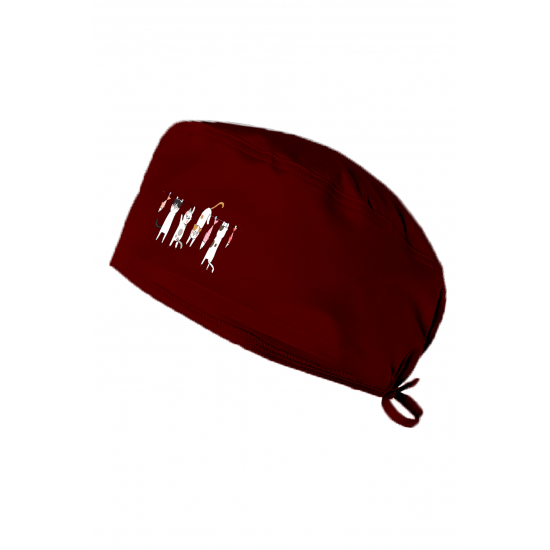 Kedi ve Balık Baskılı Doktor Hemşire Bonesi Diş Hekimi Bonesi  Şef Aşcı Bonesi Cerrahi Bone Chef Bandanası