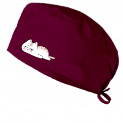 Üşengeç Kedi Baskılı Doktor Hemşire Bonesi Diş Hekimi Bonesi Şef Aşcı Bonesi Cerrahi Bone Chef Bandanası