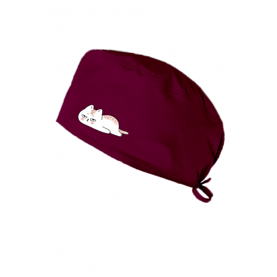 Üşengeç Kedi Baskılı Doktor Hemşire Bonesi Diş Hekimi Bonesi Şef Aşcı Bonesi Cerrahi Bone Chef Bandanası