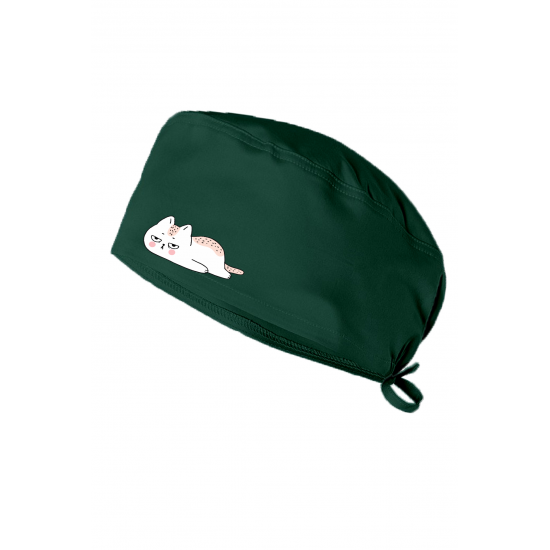 Üşengeç Kedi Baskılı Doktor Hemşire Bonesi Diş Hekimi Bonesi Şef Aşcı Bonesi Cerrahi Bone Chef Bandanası