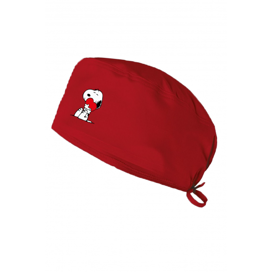 Snoppy Kalp Baskılı Doktor Hemşire Bonesi Diş Hekimi Bonesi Şef Aşçı Bonesi Cerrahi Bone Chef Bandanası