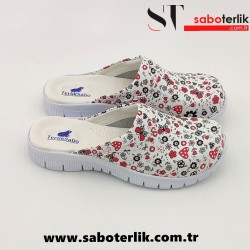 Cushy Ortopedik Çiçekli Sabo Terlik   Cushy Ortopedik Çiçekli Sabo Terlik