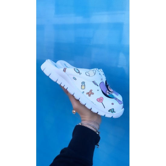 Cushy Ortopedik Hemşire Desenli Sabo Terlik