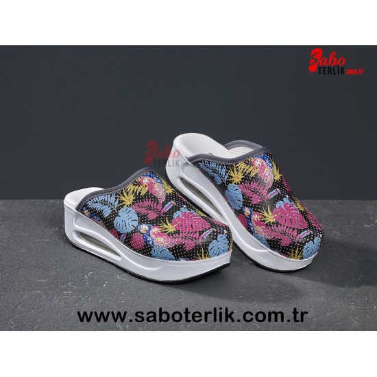 Air Max Palmiye Desenli Ortopedik Sabo Terlik