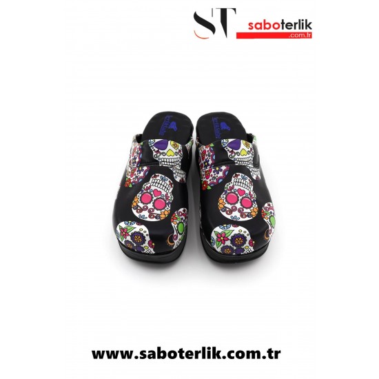 Air Max Kurukafalı Desenli Ortopedik Sabo Terlik