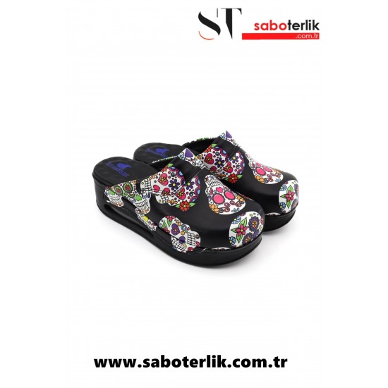 Air Max Kurukafalı Desenli Ortopedik Sabo Terlik