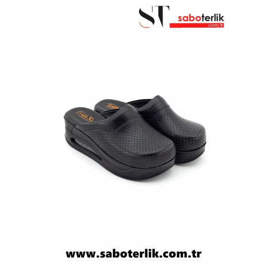 Air Max Siyah Tabanlı Ortopedik Sabo Terlik