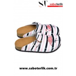 Mantar Taban Flamingo Desenli Ortopedik Sabo Terlik
