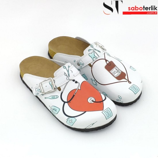 Mantar Taban Sağlık Temali Ortopedik Sabo Terlik