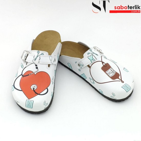 Mantar Taban Sağlık Temali Ortopedik Sabo Terlik