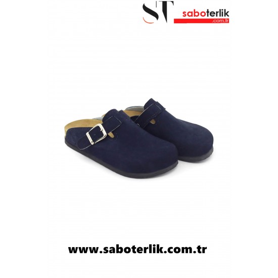 Mantar Taban Lacivert Nubuk Ortopedik Sabo Terlik
