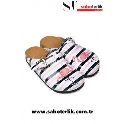 Mantar Taban Flamingo Desenli Ortopedik Sabo Terlik