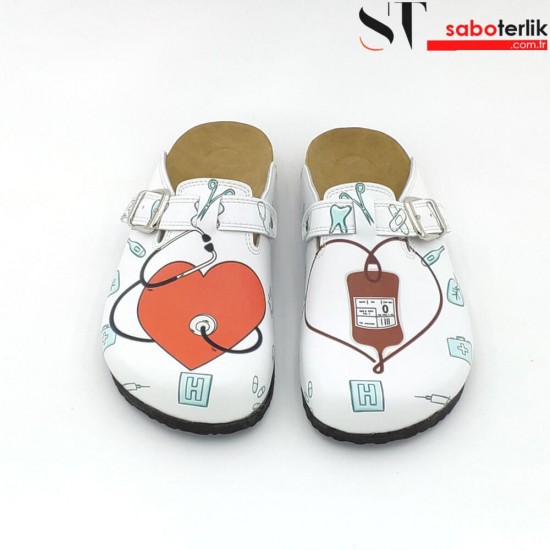 Mantar Taban Sağlık Temali Ortopedik Sabo Terlik