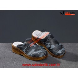 Ortopedik Kamuflaj Brown Sabo Terlik   Ortopedik Kamuflaj Brown Sabo Terlik