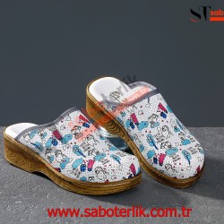 Ortopedik Diş Temalı Brown Bayan Sabo Terlik  