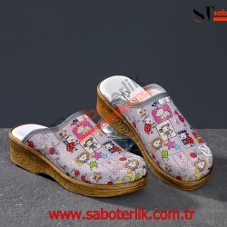 Ortopedik Hayvan Figürlü Brown Bayan Sabo Terlik  