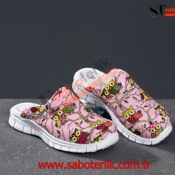 Cushy Ortopedik Pembe Baykuşlu Sabo Terlik  