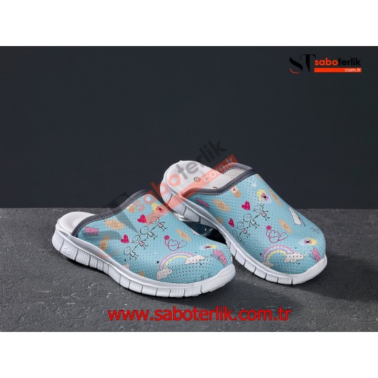 Cushy Ortopedik Turkuaz Sabo Terlik