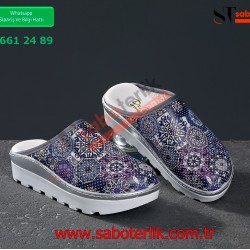 Ortopedik Otantik Desenli Traktör Taban Sabo Terlik  