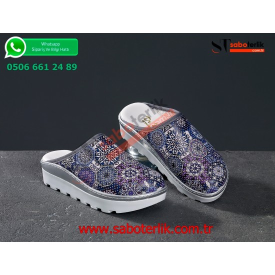 Ortopedik Otantik Desenli Traktör Taban Sabo Terlik