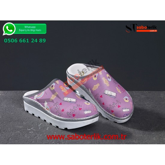 Ortopedik Yarabandı Lila Traktör Taban Sabo Terlik