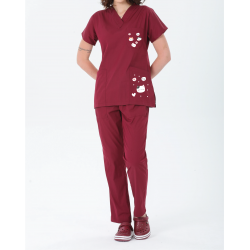 2025 Özel Tasarım Forma Koleksiyonu Bordo Kedi Likralı Flex Kumaş Scrubs Takım 2025 Özel Tasarım Forma Koleksiyonu Bordo Kedi Likralı Flex Kumaş Scrubs Takım