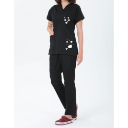 2025 Özel Tasarım Forma Koleksiyonu Siyah Kedi Likralı Flex Kumaş Scrubs Takım 2025 Özel Tasarım Forma Koleksiyonu Siyah Kedi Likralı Flex Kumaş Scrubs Takım