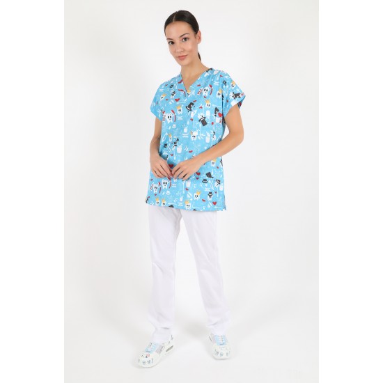 Diş Hekimlere Özel Likralı (Esnek) Greys (Yarasa Kol) Cerrahi Takım