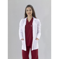 Bayan Doktor Klasik Yaka Beyaz Önlük 