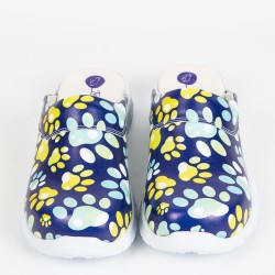 Cushy Ortopedik Mavi Patiler Desenli Sabo Terlik  