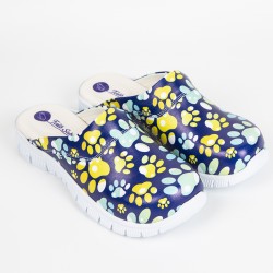 Cushy Ortopedik Mavi Patiler Desenli Sabo Terlik  