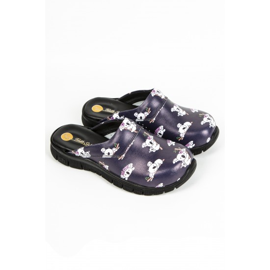 Cushy Ortopedik Siyah Koala Temalı Siyah Taban Sabo Terlik