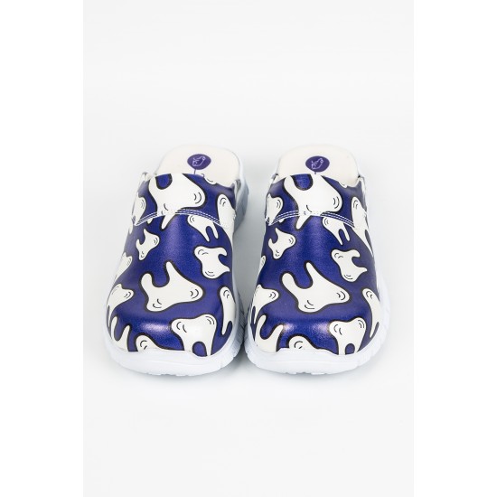 Cushy Ortopedik Lacivert Diş Temalı Siyah Taban Sabo Terlik