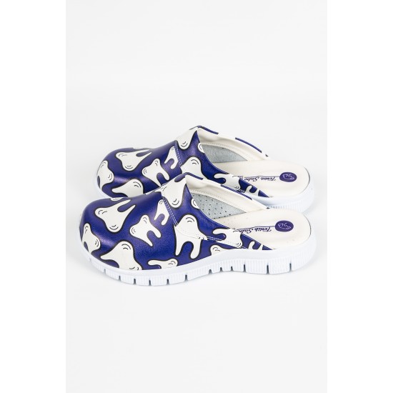 Cushy Ortopedik Lacivert Diş Temalı Siyah Taban Sabo Terlik