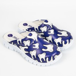 Cushy Ortopedik Lacivert Diş Temalı Siyah Taban Sabo Terlik  